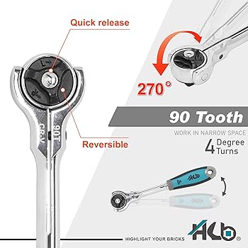 コレクション momo0514 Amazon.com: HB 90-Tooth Swivel Head Ratchet Handle 1/4-Inch